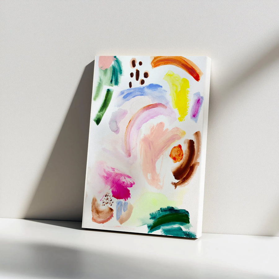 Abstract Watercolor Canvas Print | Colorful Brush Stroke Wall Art | Premium Thick Gallery Wrap | Modern Home Decor Gift