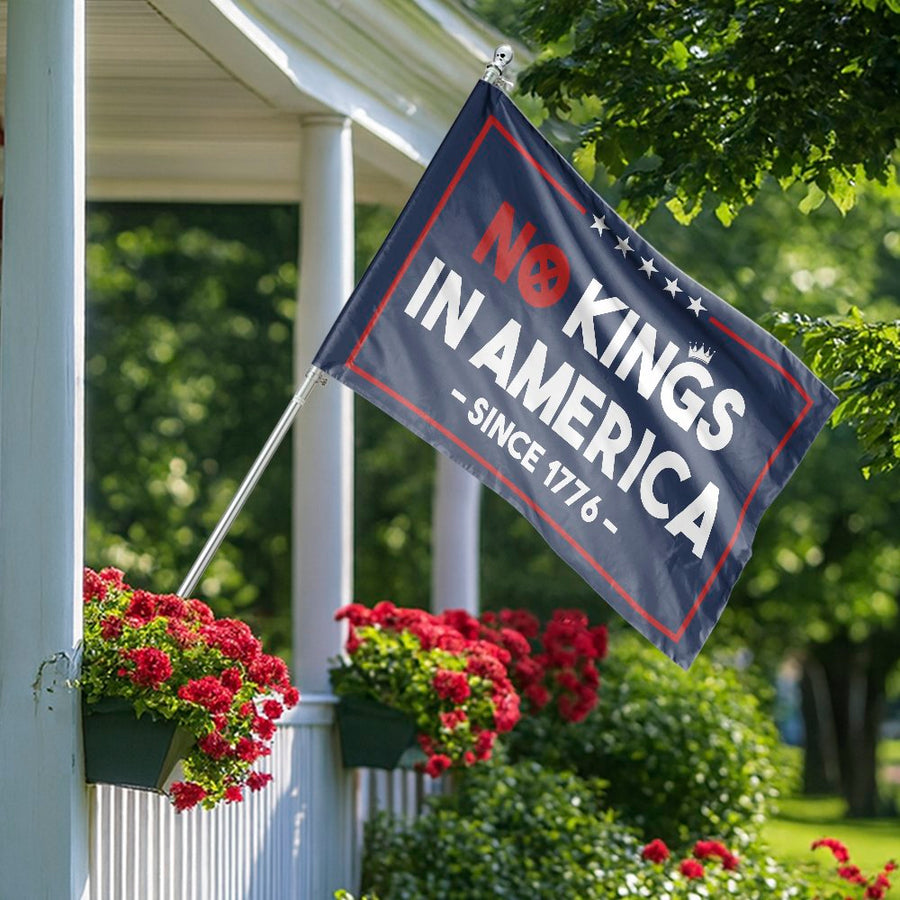 No Kings In America House Flag | 1776 Patriotic Yard Banner | Premium Weather-Resistant Polyester | Durable Outdoor Decor Gift