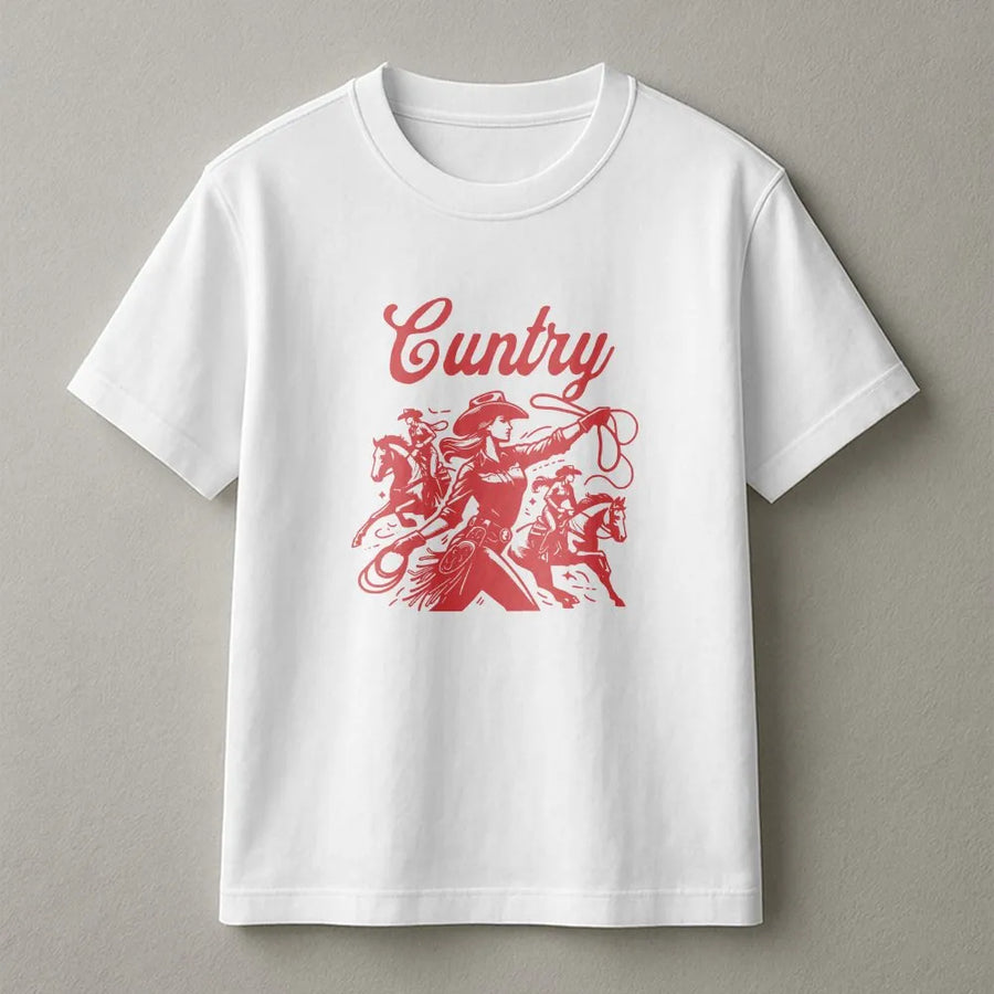 Cuntry Cowgirl T-Shirt | Y2K Western Rodeo Graphic | Premium Soft Cotton | Country Concert Festival Gift for Women
