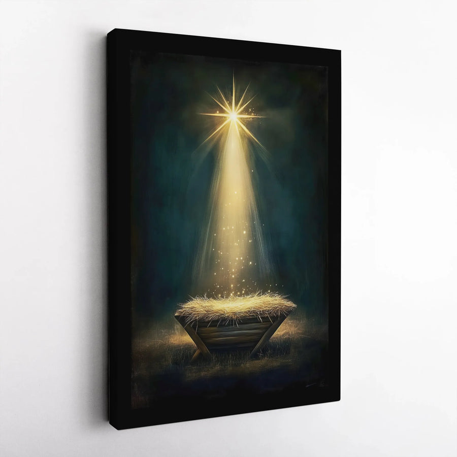 Nativity Scene Canvas Print | Star of Bethlehem Manger Wall Art | Premium Gallery Wrap Decor | Christian Christmas Holiday Gift for Home