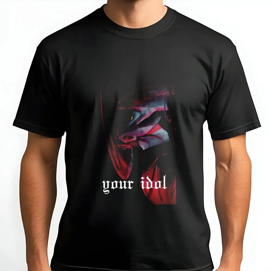 Your Idol Anime Graphic T-Shirt | Dark Aesthetic Demon Hunter Design | Premium Cotton Unisex Tee | Gift for Manga and Otaku Fans