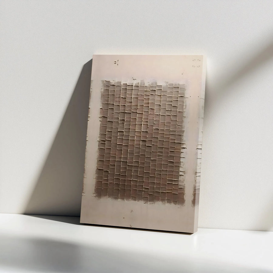 Minimalist 3D Texture Wall Art | Geometric Abstract Canvas Print | Premium Gallery Wrapped Canvas | Modern Wabi Sabi Home Decor Gift