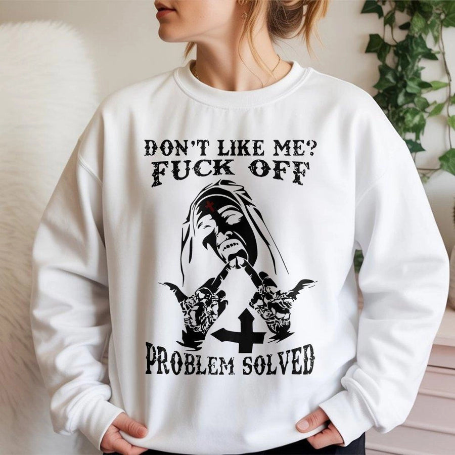 Sassy Nun Sweatshirt | Funny Edgy Graphic Print | Cotton Blend Crewneck | Unisex Streetwear Gift for Women and Men