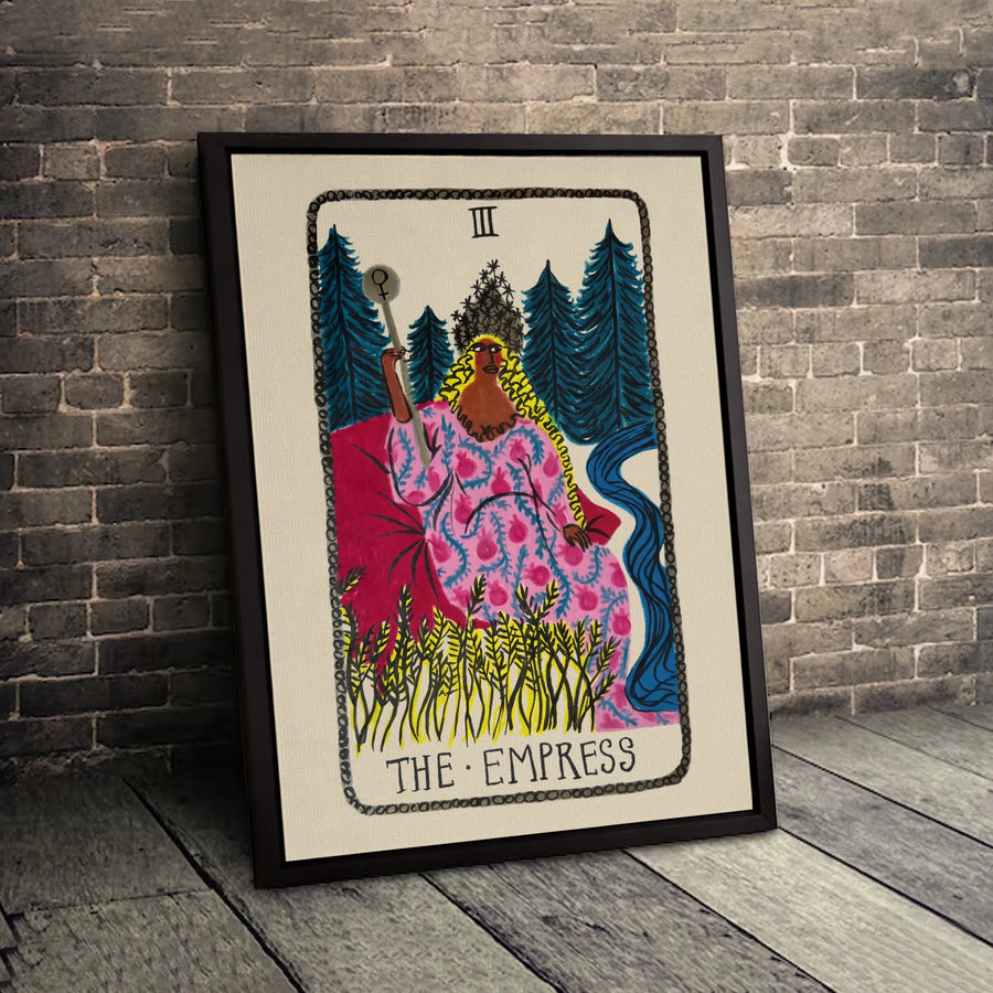 The Empress Tarot Card Wall Art | Mystical Goddess Illustration | Premium Gallery Wrapped Canvas | Spiritual Home Decor Gift for Her