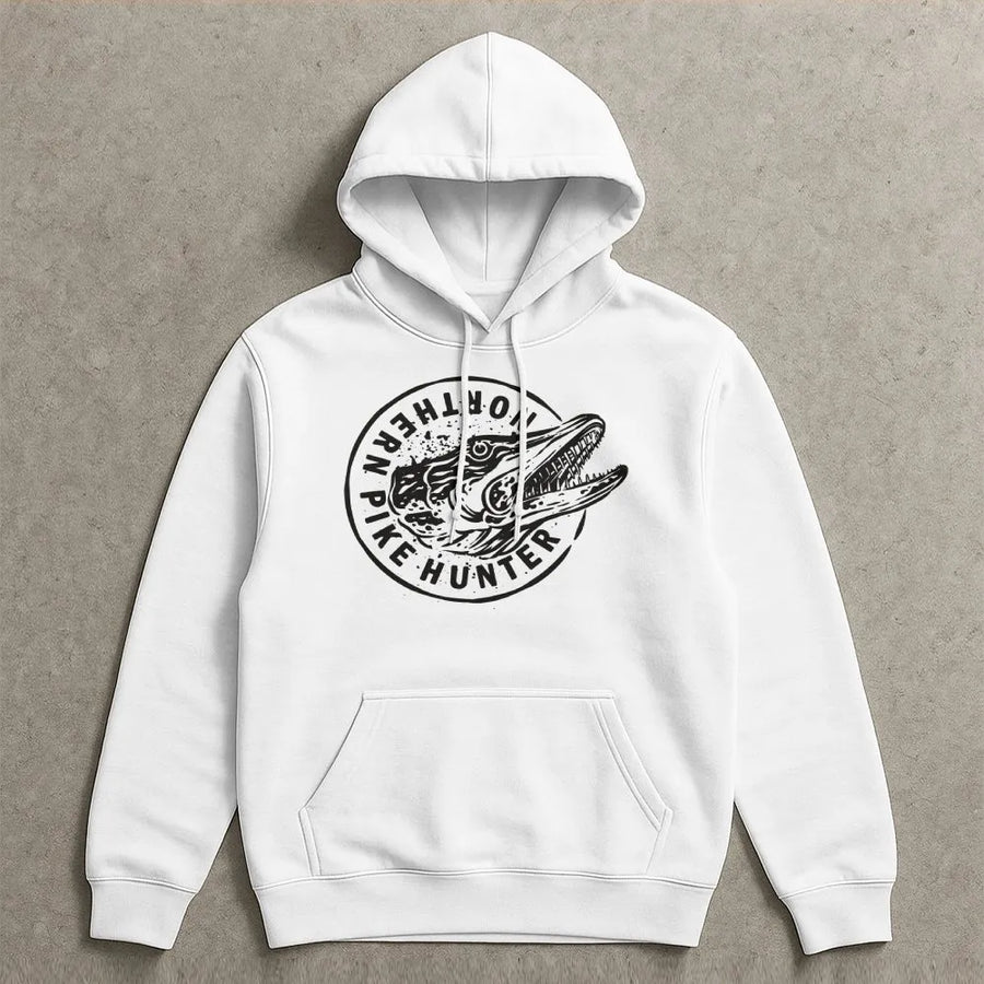 Northern Pike Fishing Hoodie | Vintage Fish Graphic Design | Soft Cotton Blend | Gift For Angler And Freshwater Fisherman