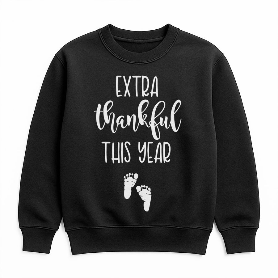 Extra Thankful This Year Sweatshirt | Pregnancy Announcement Thanksgiving Shirt | Soft Premium Cotton Blend | Gift for Expecting Mom