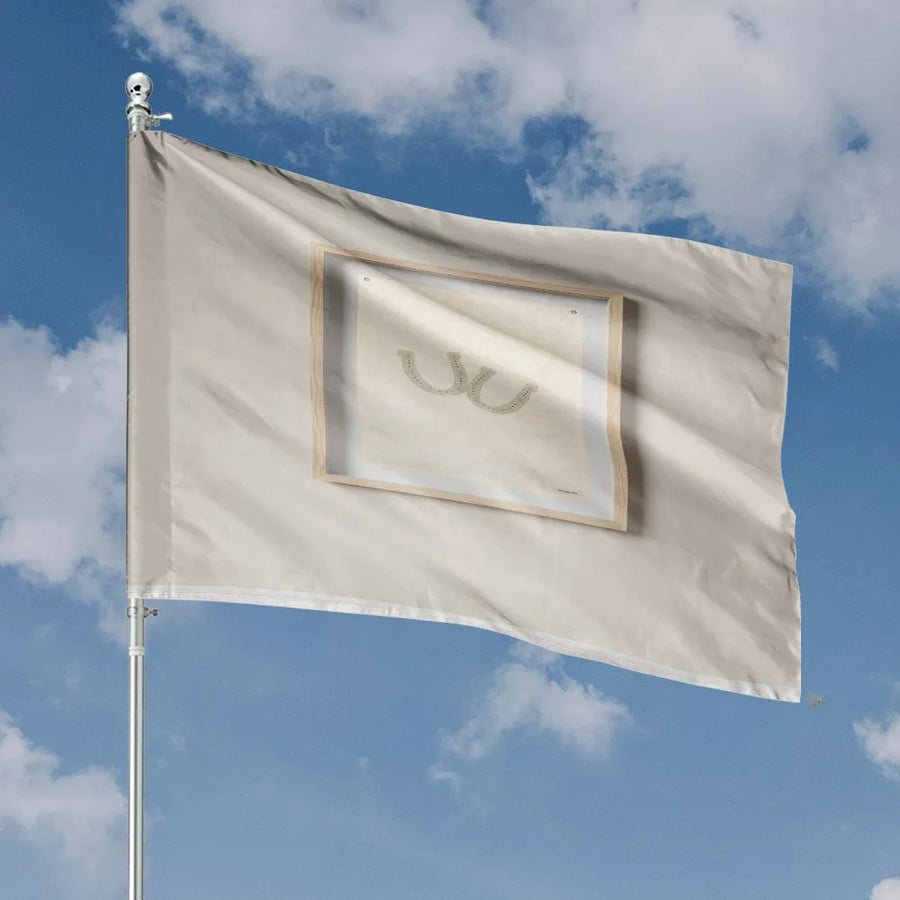 Lucky Horseshoe House Flag | Modern Minimalist Farmhouse Art | Double Sided Weather-Resistant Polyester | Porch & Yard Decor Gift