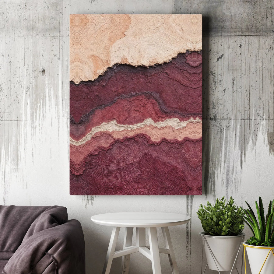 Geological Strata Canvas Print | Abstract Earth Tones Wall Art with Textured Look | Premium 1.25" Thick Canvas | Modern Office & Home Decor Gift