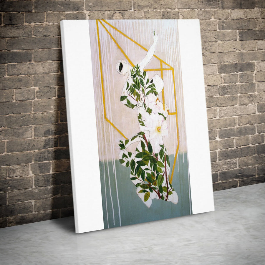 Surreal Botanical Canvas Print | Modern Sabine Woman Art with Floral Anatomy | Premium Gallery Wrapped Canvas | Collector's Contemporary Home Decor