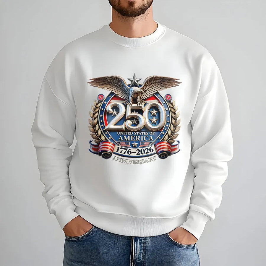 USA 250th Anniversary Sweatshirt | Patriotic Eagle 1776-2026 Graphic | Soft Cotton-Poly Blend | Collector's Gift for Patriots