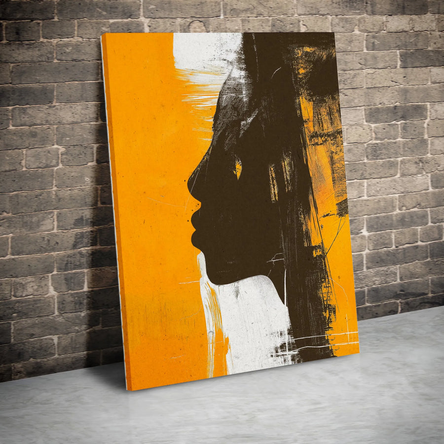 Abstract Woman Silhouette Canvas | Bold Graphic Face Print | Premium Thick Gallery Wrap | Contemporary Home Decor Gift