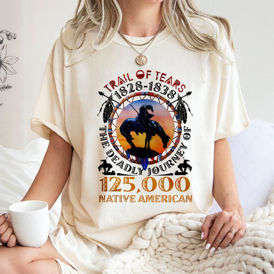 Trail Of Tears History T-Shirt | Native American Remembrance Graphic | Premium 100% Cotton Apparel | Heritage Memorial Gift For History Buffs