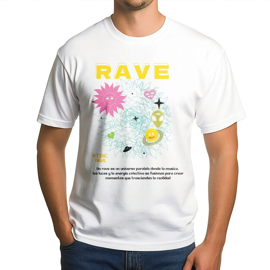 Rave Graphic T-Shirt | Alien Smiley EDM Festival Print | 100% Cotton Premium Streetwear | Unisex Aesthetic Gift For Music Lovers