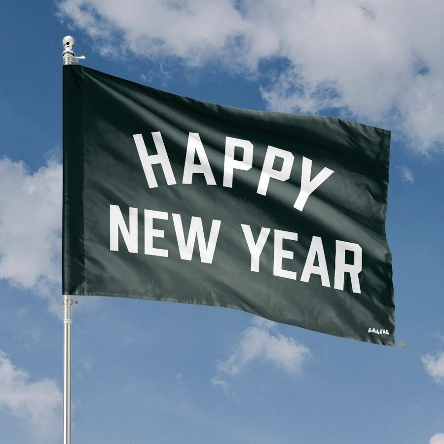 Happy New Year Horizontal House Flag | Festive Seasonal Outdoor Banner | Premium Fade-Resistant Polyester | Holiday Yard Decor Gift
