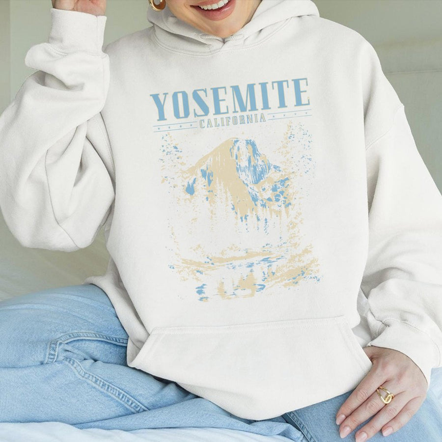 Yosemite National Park Hoodie | Retro Half Dome Graphic Sweatshirt | Premium Cotton Blend | Nature Lover Gift for Hikers and Outdoorsmen