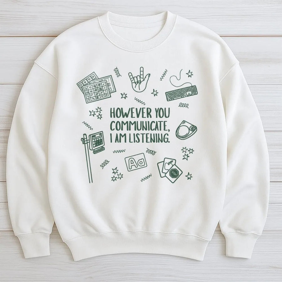 SPED Teacher Communication Shirt | AAC & Sign Language Graphic | Soft Cotton Unisex Tee | Gift for Speech Pathologist