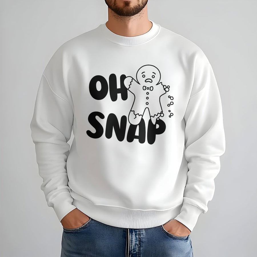 Oh Snap Gingerbread Sweatshirt | Funny Broken Cookie Design | Premium Cotton Blend | Cute Christmas Holiday Gift For Women And Men