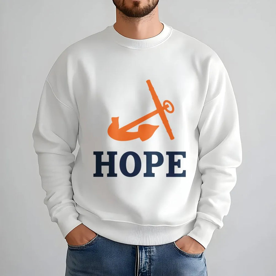 Hope Anchor Graphic Sweatshirt | Nautical Faith Symbol Apparel | Premium Cotton Blend Crewneck | Unisex Inspirational Gift for Men and Women