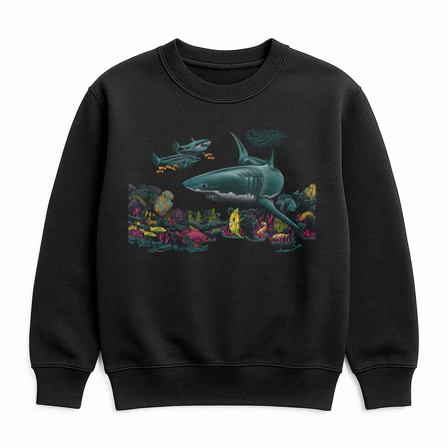 Great White Shark Sweatshirt | Vintage Ocean Life Graphic Tee | Premium Cotton | Gift for Marine Biology Fans