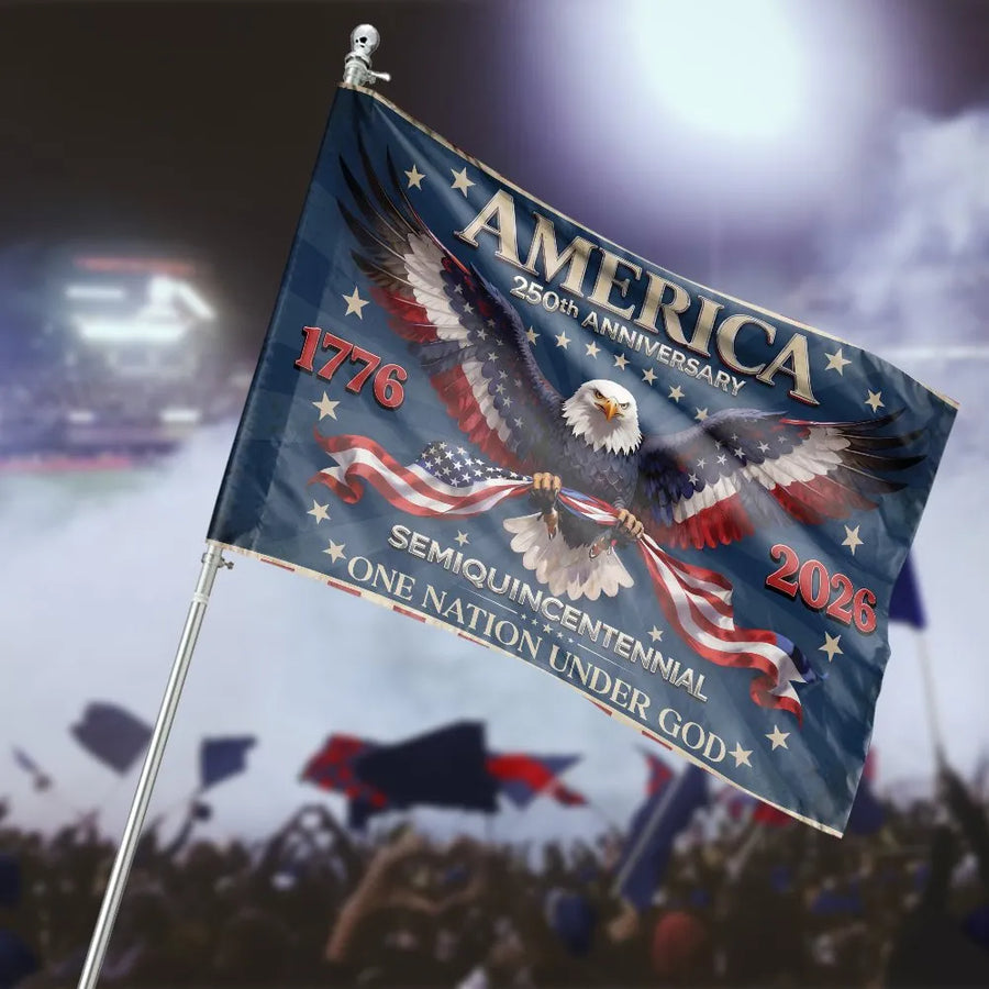 USA 250th Anniversary House Flag | America Semiquincentennial 1776-2026 Eagle | Double-Sided Weather-Resistant Polyester | Patriotic Outdoor Yard Decor Gift