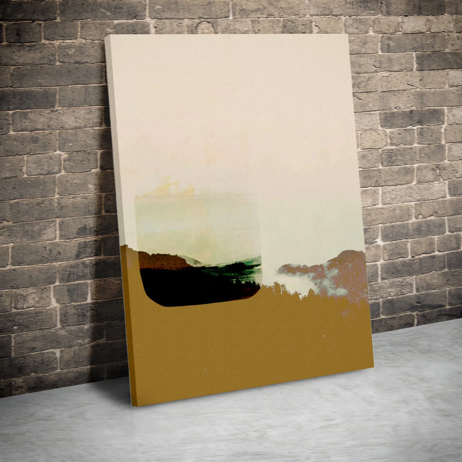 Abstract Mountain Canvas Art | Minimalist Misty Forest Print | Premium Gallery Wrap Canvas | Modern Home & Office Decor Gift