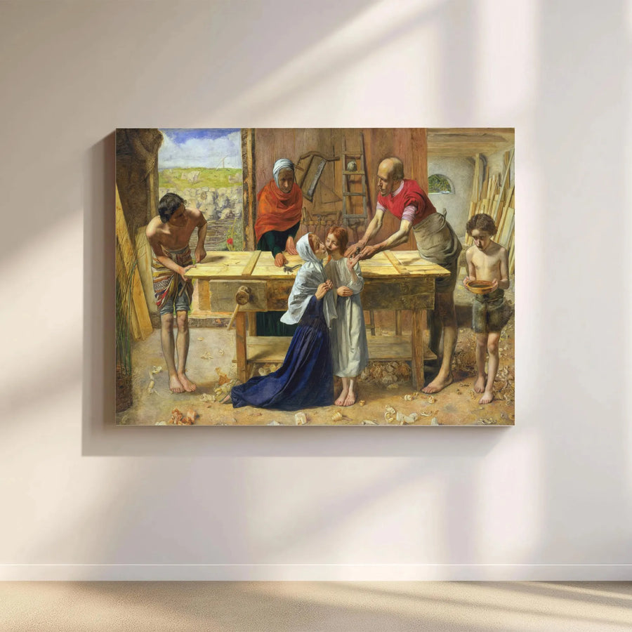 Christ in the House of His Parents Canvas Art | John Everett Millais Painting Print | Premium Gallery Quality Canvas | Religious Home Decor Gift