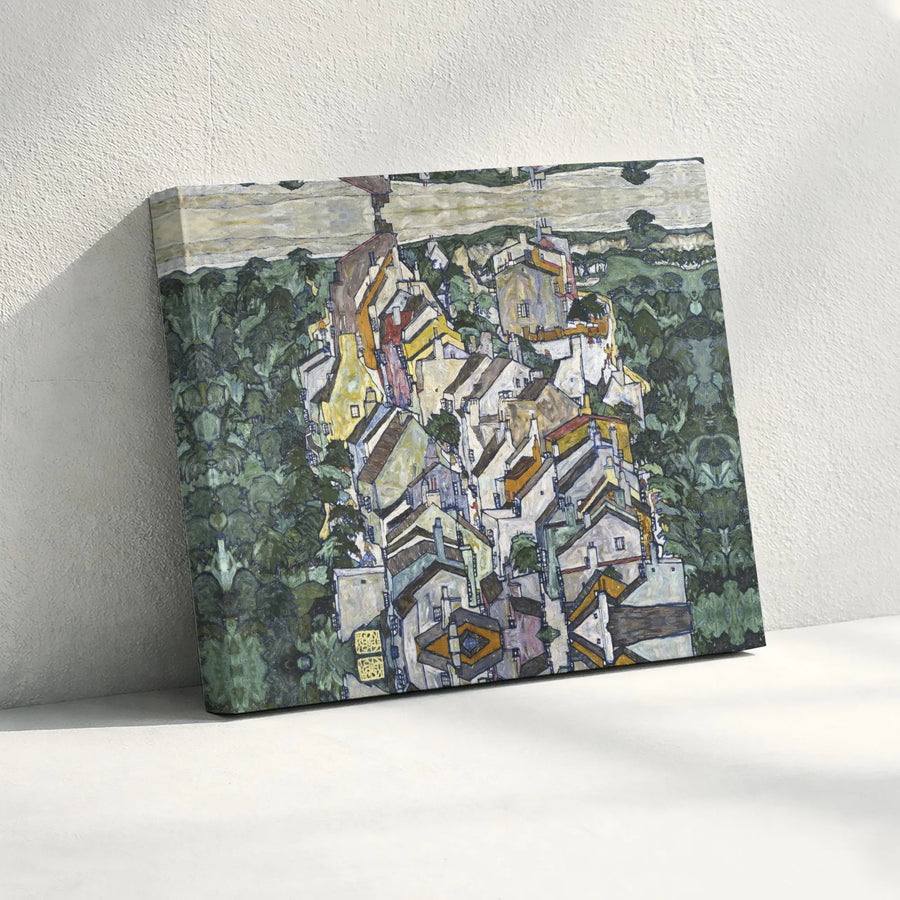 Egon Schiele Krumau Canvas Print | Famous Expressionist Cityscape Art | Premium Gallery Wrapped Canvas | Collector's Gift for Modern Home Decor
