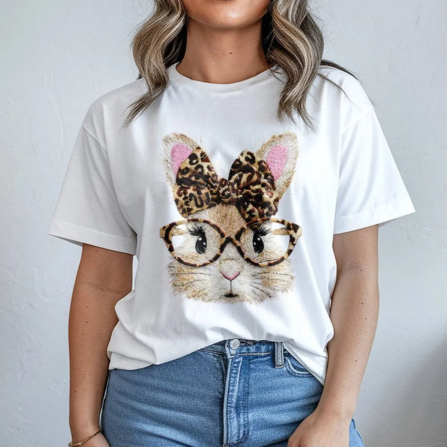 Easter Bunny T-Shirt | Bubble Gum Aesthetic Rabbit Graphic | 100% Soft Cotton Tee | Cute Pastel Spring Outfit Gift For Her