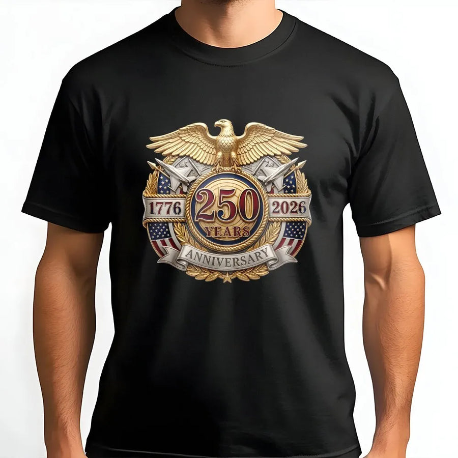 USA 250th Anniversary T-Shirt | Commemorative 1776-2026 Eagle Crest | Premium Cotton Blend | Patriotic Collector's Gift for History Buffs