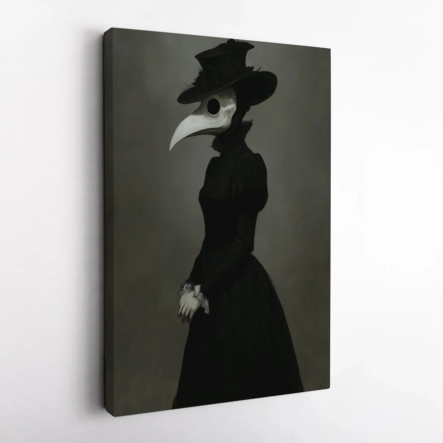 Plague Doctor Canvas Wall Art | Gothic Victorian Portrait | Premium Fade-Resistant Gallery Wrap | Dark Academia Home Decor Gift