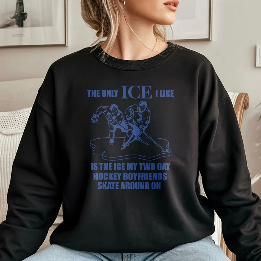 Gay Hockey Sweatshirt | Hockey Romance Quote Graphic | Premium Cotton Blend | Funny Sports Fan Gift for Him Her