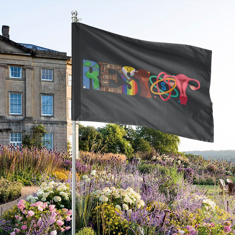 Resist House Flag | Social Justice Activism Yard Decor | Premium Weather-Resistant Polyester | Gift for Advocates and Social Equality