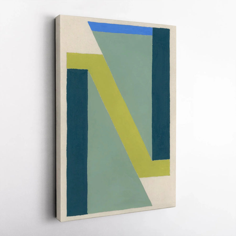 Abstract Nautical Flag Vertical Canvas | Minimalist Geometric Zulu Art Print | Premium 1.25" Thick Gallery Wrap | Modern Coastal Home Decor Gift