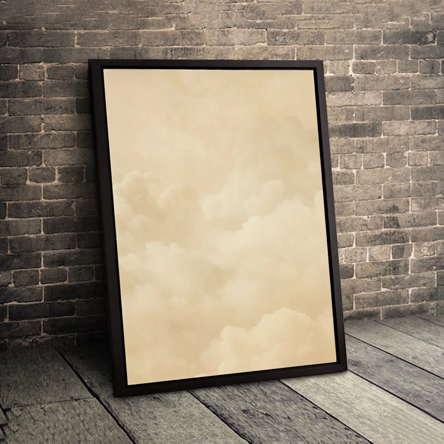 Beige Cloudscape Canvas Wall Art | Minimalist Abstract Sky Painting | Premium Fade-Resistant Gallery Wrap | Modern Neutral Home Decor Gift