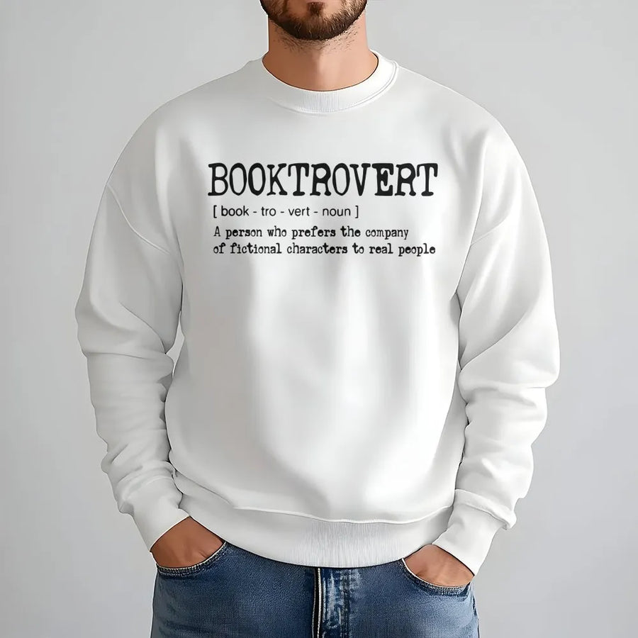 Booktrovert Sweatshirt | Funny Definition Book Lover Quote | Soft Cotton Blend Crewneck | Gift For Readers, Librarians, And Bookish Women