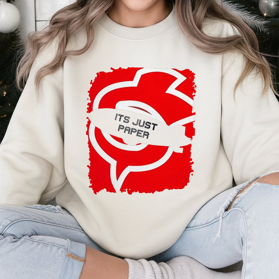Its Just Paper Graphic Sweatshirt | Iconic Blimp Money Logo Print | Premium Cotton Blend | Unisex Streetwear Gift for Car Enthusiasts