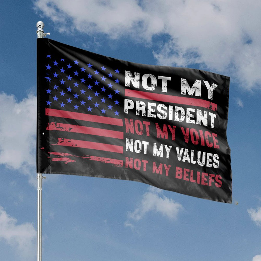 Not My President House Flag | Dissent Patriotic Garden Decor | Premium UV-Resistant Polyester | Protest Statement Gift for Home