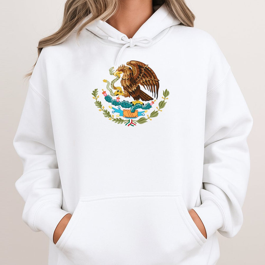 Mexico Coat of Arms Hoodie | Authentic Mexican Eagle Emblem Design | Premium Cotton Blend | Gift for Mexican Heritage and Culture Lovers