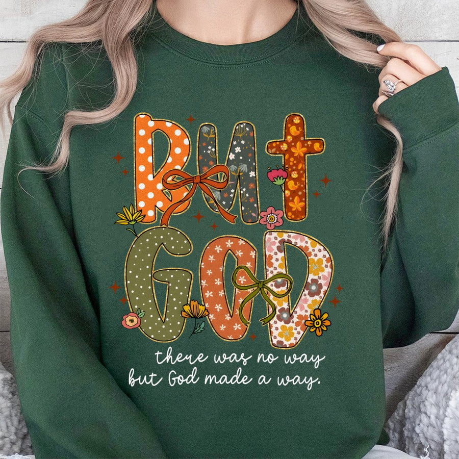 But God Sweatshirt | Christian Faith Fall Aesthetic | Premium Cotton Blend | Gift for Believers Women Religious Apparel