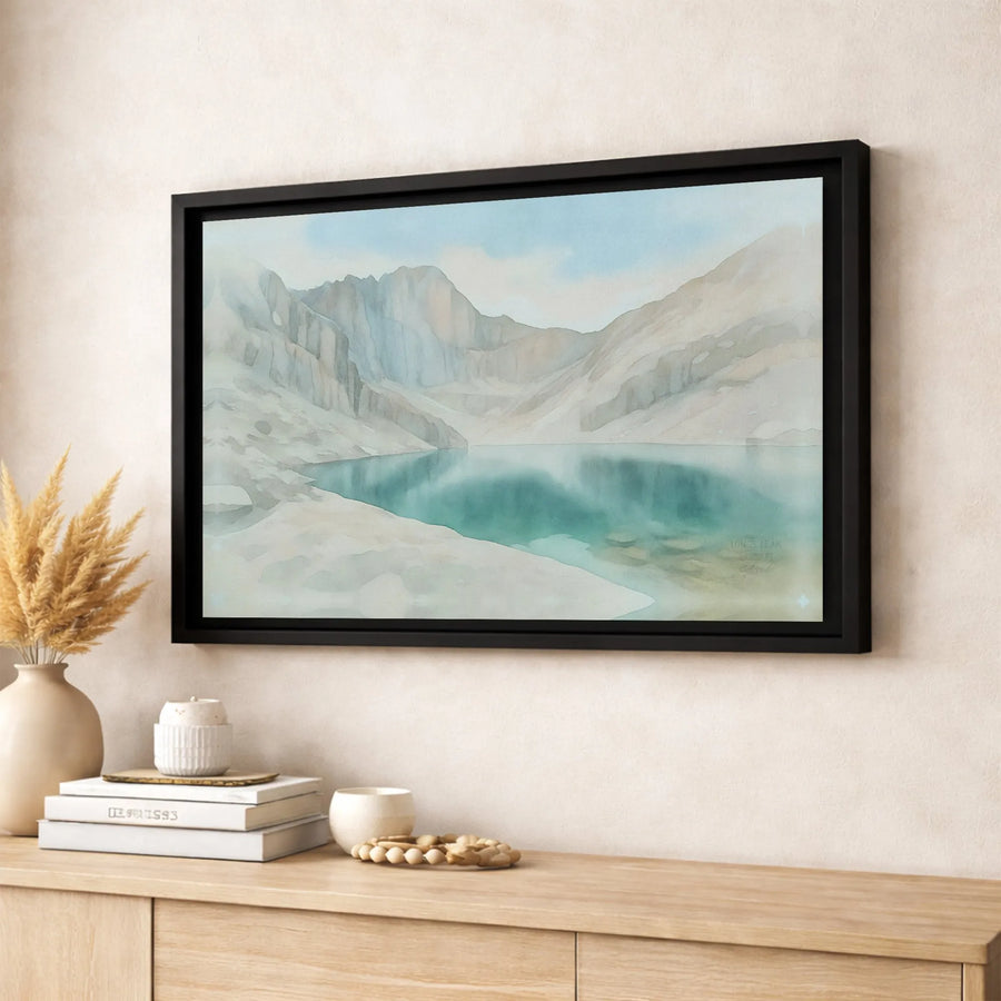 Longs Peak Mountain Landscape Canvas | Watercolor Colorado Wall Art | Premium Gallery Wrapped Print | Nature Home Decor Gift for Hikers