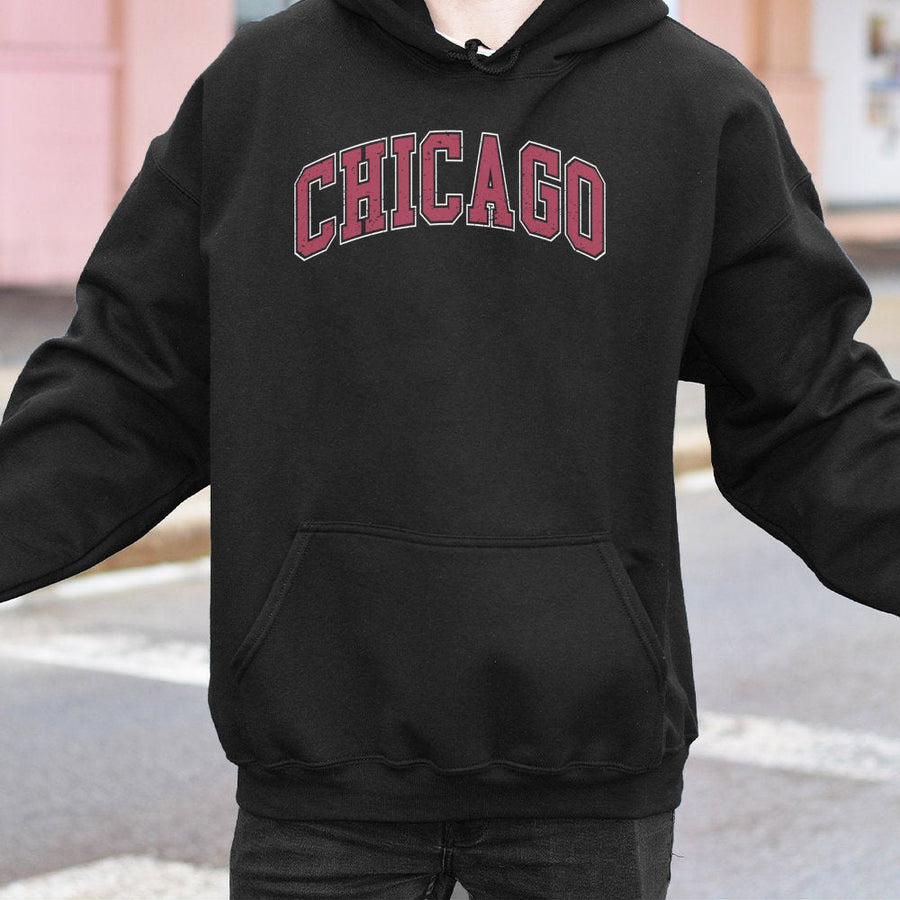 Chicago Hoodie | Vintage Arch Logo Graphic | Premium Cotton Blend | Unisex Comfort Gift for Chicago Lovers