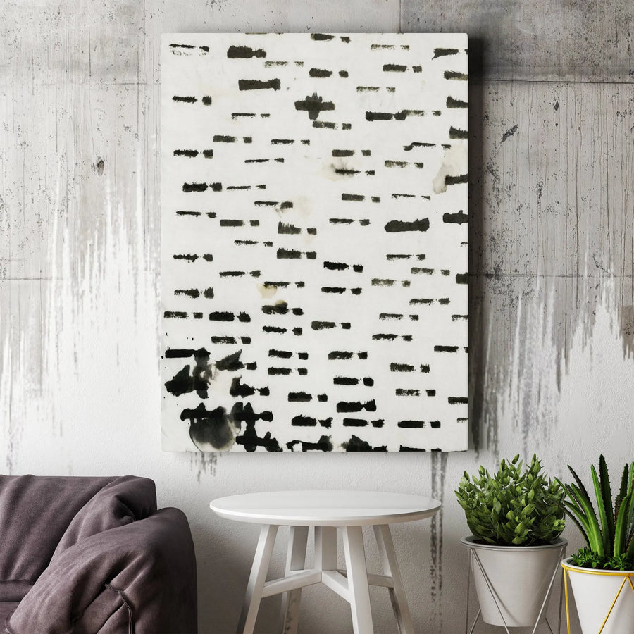 Wabi Sabi Vertical Canvas | Minimalist Black Ink Brush Stroke Design | Premium Gallery Wrapped Wall Art | Modern Home & Office Decor Gift