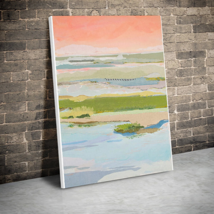 Abstract Coastal Canvas Wall Art | Modern Textured Seascape Print | Thick Gallery Wrap Canvas | Living Room Decor Gift