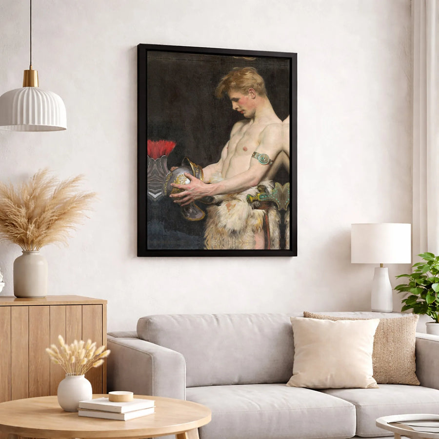 Achilles Lamenting Patroclus Canvas Art | Neoclassical Mythology Wall Decor | Premium Fade-Resistant Print | Classical History Lover Gift