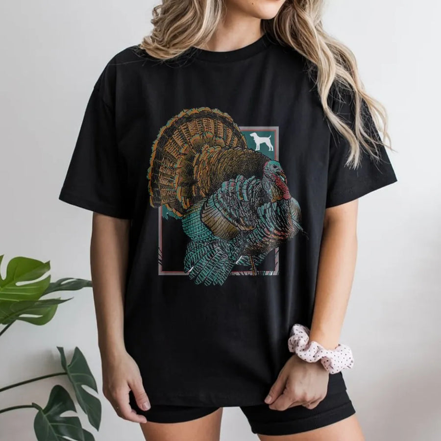 Wild Turkey Hunting T-Shirt | Vintage Wildlife Illustration | Premium Cotton Blend | Gift for Hunter & Outdoorsman
