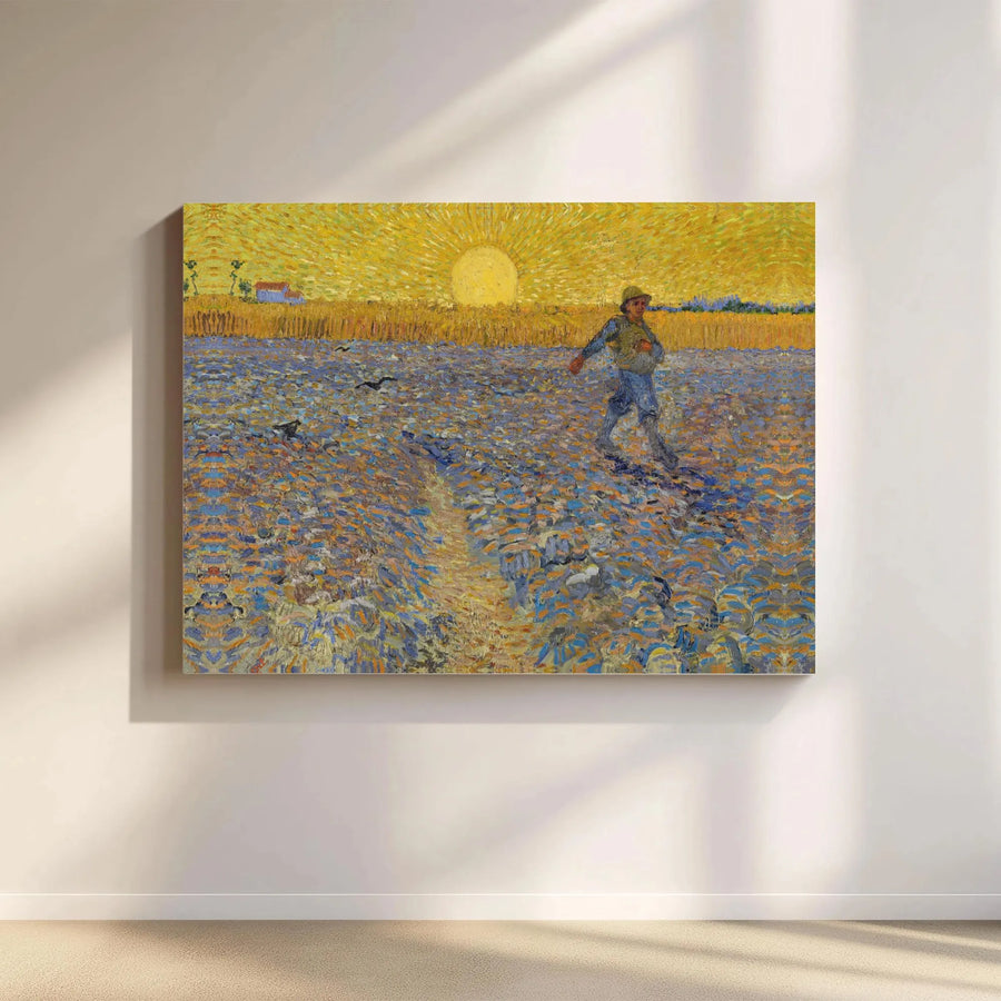 The Sower Van Gogh Canvas Wall Art | Famous Impressionist Painting | Gallery Wrapped Premium Print | Home Office Decor Gift