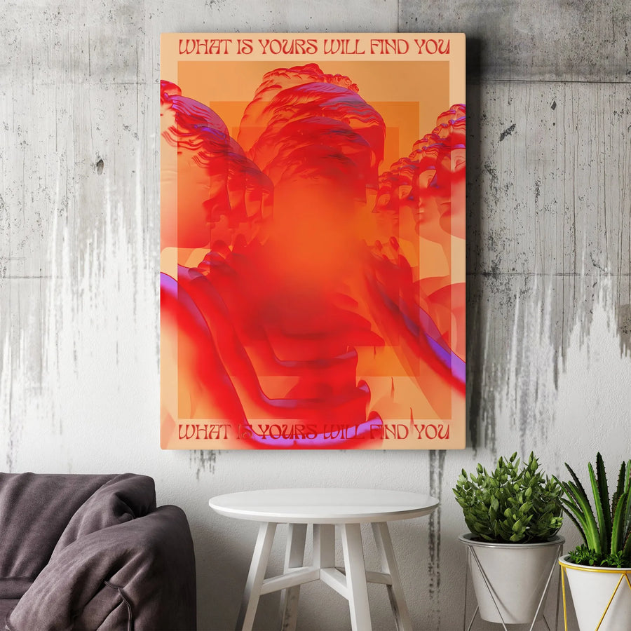 What Is Yours Will Find You Canvas Print | Greco-Roman Statue Aesthetic Wall Art | Premium Fade-Resistant Gallery Wrap | Modern Home Decor Gift