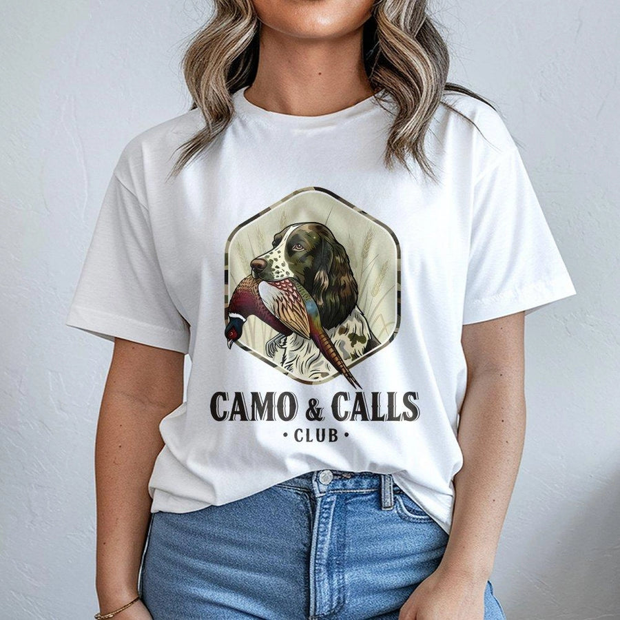 English Springer Spaniel T-Shirt | Pheasant Hunting Bird Dog Graphic | Premium Cotton Wildlife Apparel | Outdoor Sportsman Gift for Hunters