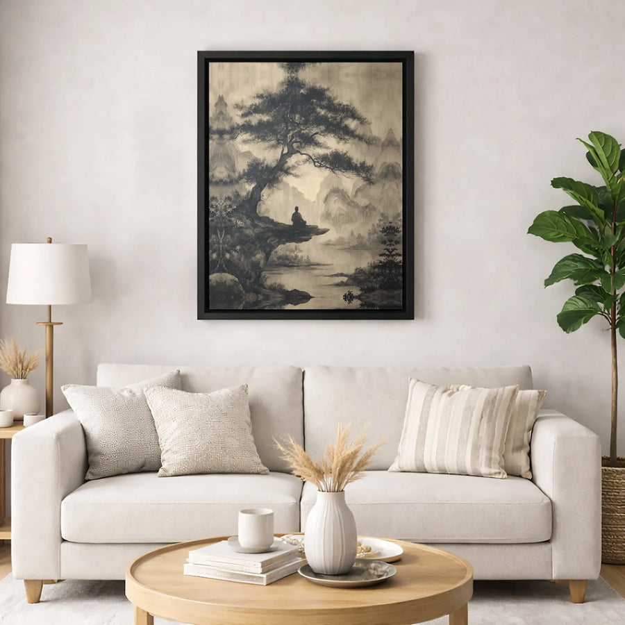 Zen Meditation Wall Art | Minimalist Landscape Canvas Print | Premium Gallery-Wrapped Decor | Peaceful Office and Home Wall Decor Gift