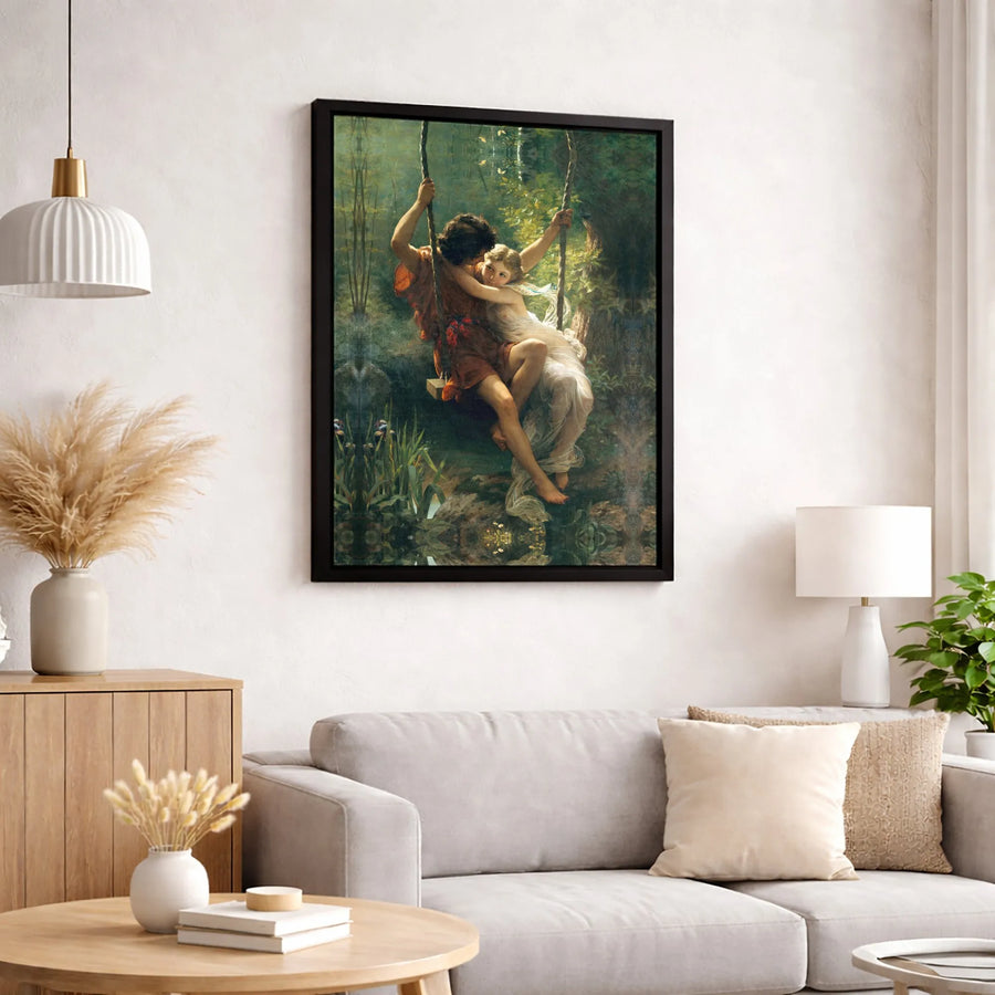 Springtime by Pierre Auguste Cot Canvas | Romantic Couple Art Print | Premium 1.25 Inch Gallery Wrap | Classic Fine Art Home Decor